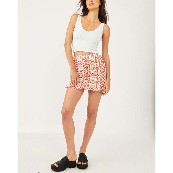 🎉LAST CHANCE🎉 NWT Free People Romi Mesh Mini Skirt / Geometric Combo - Picture 2 of 7